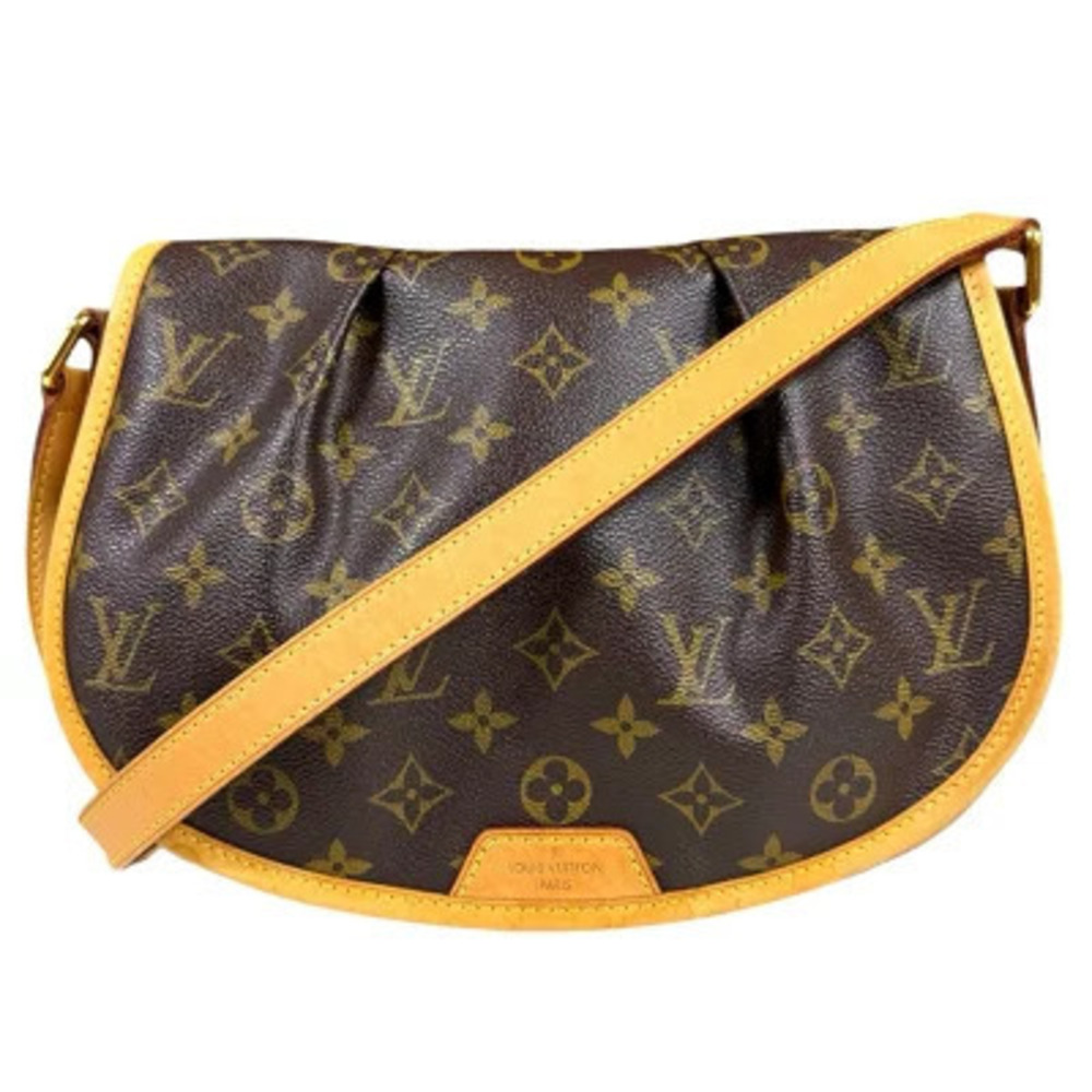 Louis Vuitton Menilmontant Monogram Shoulder Bag Canvas Brown